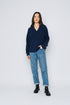 Christy-Mock Neck Split Front Pullover